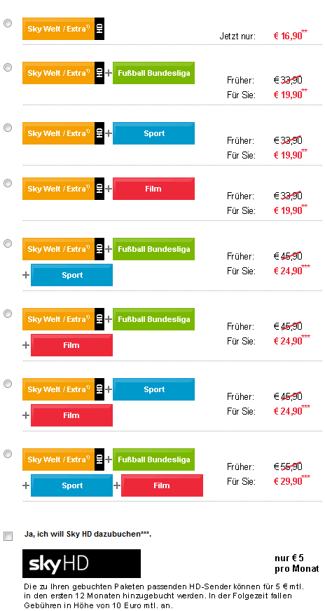 Super-Sonder-Angebot für sky-Kunden