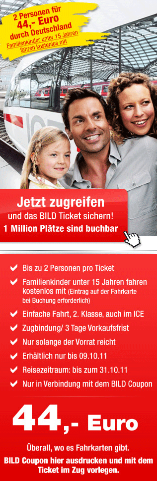 BILD und Bahn Angebot Oktober 2011